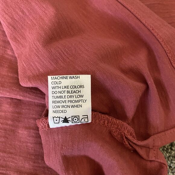 Free Planet Mens Shirt Medium Pink Red Short Sleeve 1/4 Zip Solid Casual Shirt - Picture 5 of 8